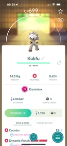 Pokémon Go | Dynamax Kubfu - Comercio 20k polvo de estrellas - Imagen 1 de 1