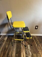 Vintage Cosco Stylaire Step Stool Metal Chair Pull Out Steps Yellow