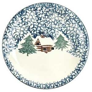 Tienshan Folk Craft Chop Plate Serving Platter Cabin In The Snow Christmas 12" - Picture 1 of 12