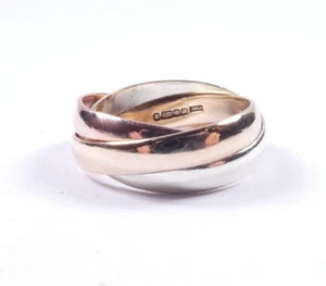 Russian Wedding Gold ring 9 carat yellow pink and white gold size M - Picture 1 of 7