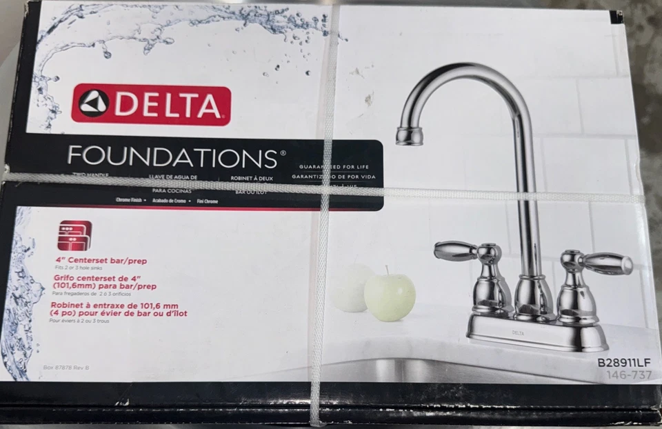 Delta B28911LF Foundations Two Handle Bar/Prep Faucet - Chrome - Image 1 of 1