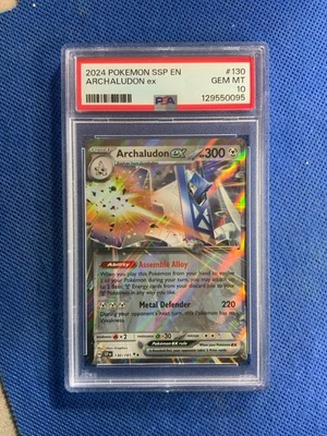 2024 POKEMON SSP EN-SURGING SPARKS #130 ARCHALUDON EX PSA 10 - Image 1 of 2