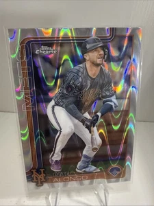 2025 Topps Chrome Pete Alonso Raywave Refractor #136 Mets - Picture 1 of 7