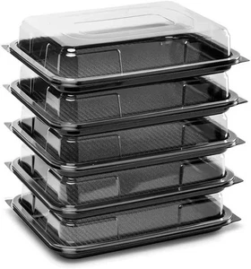 10x Große Wiederverwendbare Speiseplatten mit Deckel Catering Buffet Party Serviertabletts Neu - Bild 1 von 2