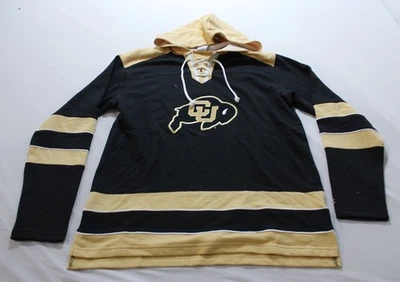 Sudadera con Capucha Colorado Buffaloes Para Hombres Campeón Rayas Hockey CA4 Negra Vegas Dorada Grande Foto 1 de 4