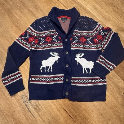 Cárdigan Vacacional Cuello Shaw Abotonado Hombres Grande 100% Algodón Fair Isle Club Room Foto 1 de 4