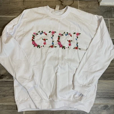 Sudadera Mujer Cuello Redondo Bordada Floral Gigi Abuela Talla XL Foto 1 de 4