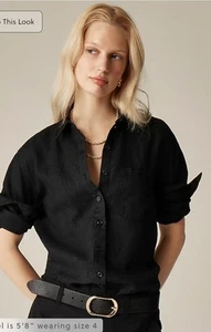 Nwt J. Crew Womens Petite Garçon Classic Shirt in Baird McNutt Irish Linen 00P - Picture 1 of 9