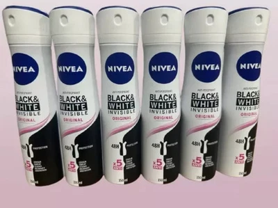Nivea for Women A/P Spray Black & White Original 150ml (Pack of 6 Units) - Image 1 of 3