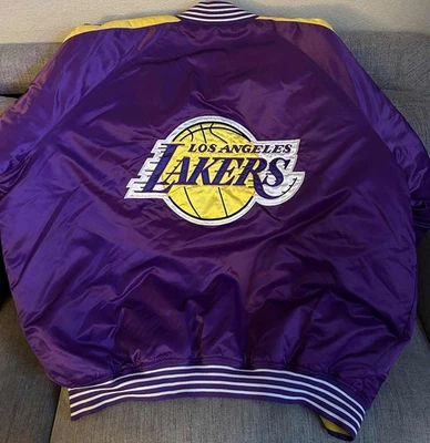 RARE 90s VNTG Los Angeles Lakers Jacket 4XL Bigman G-III Carl Banks REVERSIBLE - Image 1 of 4