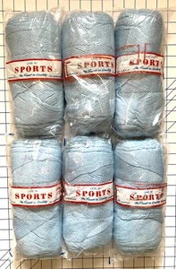 6 Skein Set Line 51 Sport Acryl Garn Farbe Baby blau Sport Gewicht 3,5 OZ - Bild 1 von 6