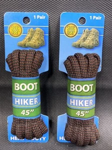 2 Pack - BROWN 45" Inch Round Hiker Boot Shoe Laces Item# 310-15 by Shoe Gear  - Picture 1 of 3