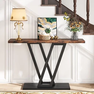 43" Wood&Metal Entryway Hallway Table, Accent Console Table for Living Room - Picture 1 of 18