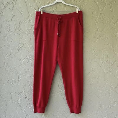 Pantalón Jogger CHICO'S Zenergy Para Mujer Talla 3 XL Rojo Amapola Salvaje Mezcla Cachemira Nuevo con Etiquetas Foto 1 de 4