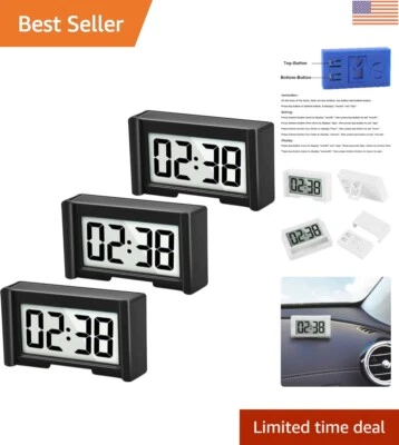 Battery-Operated Vehicle Clock with Jumbo Display - Adhesive & Cordless - Image 1 of 4