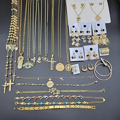 Großhandel Schmuck Konvolut - 40 Teile Vergoldetes 14K 18K 24K STARTUP Kit Oro Laminado - Bild 1 von 4