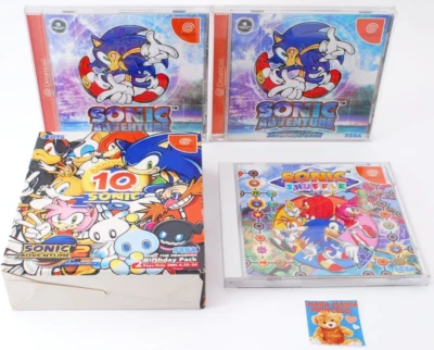 Sega Dreamcast Sonic Adventure 2 Birthday Pack 10th Anniversary 3games Set Japan - Image 1 of 4