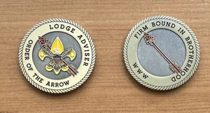 LODGE ADVISER OA CHALLENGE COIN Order of the Arrow Lodge Advisor Boy Scout Award - Picture 1 of 2