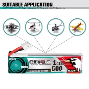 1S HV 3.8V 500MAH 100C /200C PH2.0 CODDAR LiPo for RC Drone TinyWhoop Quad 1pc - Picture 1 of 6