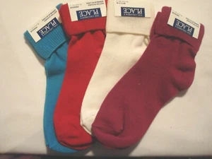 Children's Place Socks 1 Red 1 White 1 Blue 1 Purple Sz 7 1/2 - 9 Shoe Sz 1-2 - Picture 1 of 5