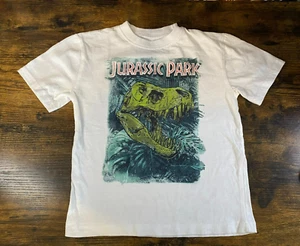 Vintage Kids Jurassic Park T-Shirt White Dinossaur - Picture 1 of 3
