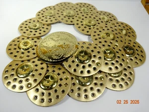 Marokkanischer Damengürtel Größe 2XL Gold Kunstleder mit Messingscheibe Bohemian Concho - Bild 1 von 14