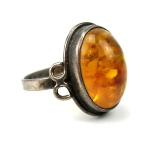 FISCHLAND Designer Ring Silber 835 Bernstein Silver Amber Vintage Mid-Century - Bild 1 von 4