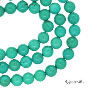 15.8" Genuine Chinese Turquoise Round Beads 6.5mm Grade A #82140 - Bild 1 von 2