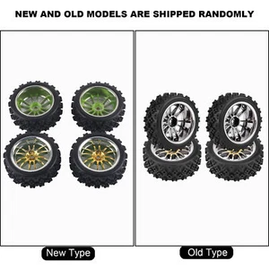 4er Set Racing Off Road Fahrzeugreifen Gummireifen Felge Für RC 1:10 Auto FAT - Bild 1 von 18