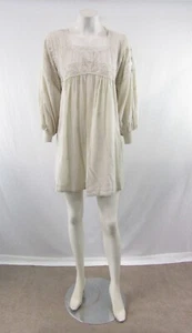 NWT Free People Women's Ivory 3/4 Sleeve Swiss Dot Babydoll Dress Size S #OS423 - Picture 1 of 4