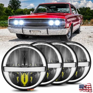 Lo más nuevo 4 piezas faros LED redondos 105W 5,75" DRL aptos para cargador Dodge 1966-1974 - Imagen 1 de 12