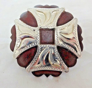 Yosemite Cross Hansen Western Gear Schal Slide Bandana Concho 1 1/2" Eisen silber - Bild 1 von 2