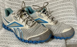 Reebok ZigTech Nano VGUC Women's Size 10 White/Blue/Grey - Picture 1 of 10