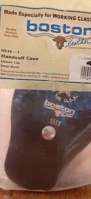 Estuche para esposas de cuero Boston con cierre a presión y parte posterior a presión #5518-1 EE. UU. Foto 1 de 4