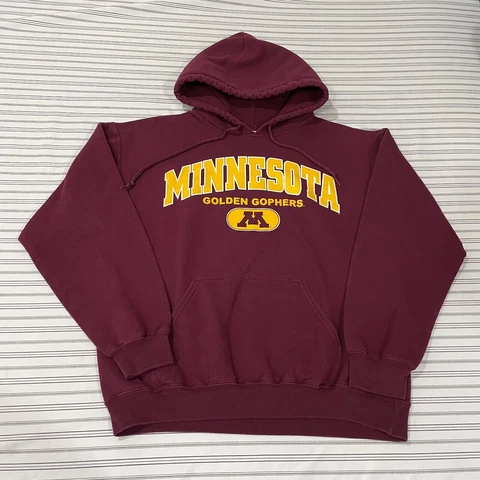 VTG Y2K Minnesota Golden Gophers Pullover Hoodie Sweatshirt Mens Size Medium Cover