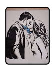 Retro Vintage BANKSY inspired couple Kiss NHS Virus Wall Art Graffiti Metal SIGN