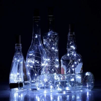 6X Bottle Fairy String Lights Battery Cork Shape 20 Led 2M For Party-Cool White - Image 1 of 4