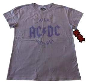NEW - AC/DC High Voltage - GIRLS SHIRT SIZE 14/16P Purple - NWT - Picture 1 of 7