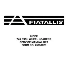 Service Repair Manual For Fiat Allis 745 , 745H Wheel Loader. - Picture 1 of 1