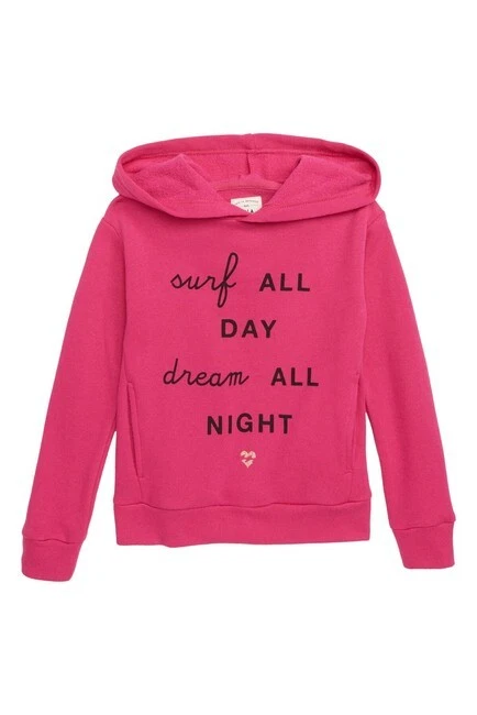 Moletom com capuz Billabong Girl's XXS rosa surf o dia todo sonho a noite toda - Imagem 1 de 1