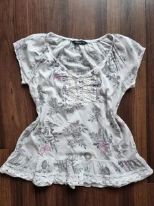 Dorothy Perkins Vintage Y2k Style Floral Print Boho Blouse - Picture 1 of 4