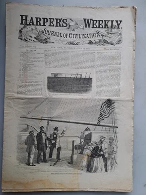 Harpers Weekly - June 12, 1858 Schooner "Mobile", Seminole Indian Chief - Image 1 of 4