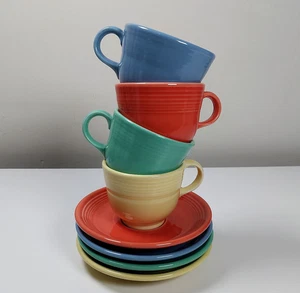 1997 98 Service for 4 Fiesta HLC Homer Laughlin 2 3/4" Coffee Cup & 6" Plate Lot - Picture 1 of 17