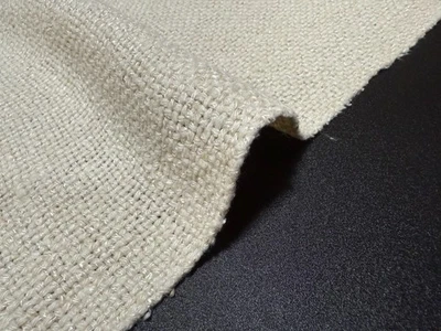 Dead stock ecru thick fabric by the yard, Japan white cotton textile - Image 1 of 4