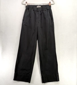 Pantalones Everlane Mujer 2 Negro Algodón Orgánico Pierna Ancha Tiro Alto Cintura Elástica - Imagen 1 de 13