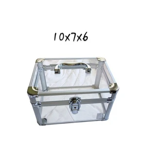 Vintage Caboodles Model 2602 Clear Acrylic Metal Makeup Train Case, Larger Size - Picture 1 of 7