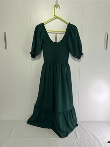 Vestido Hill House The Louisa Nap Midi Verde Sombra Rayas XS Con Bolsillos  - Imagen 1 de 10