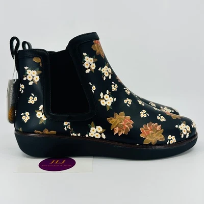 FitFlop Women's Chai Dark Floral Black Chelsea Ankle Boots N17-001 Size 7.5 - Image 1 of 4