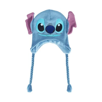 Disney Stitch Gorro Invierno Tejido Sombrero con Orejas y Borlas 3D - NUEVO CON ETIQUETAS - ENVÍO RÁPIDO Foto 1 de 4