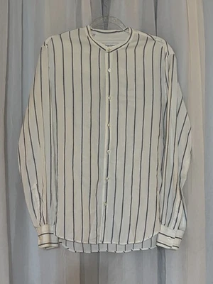 Camisa Officine Generale Gaston Hombres L Rayas Cuello Abuelo Algodón Portugal Foto 1 de 4